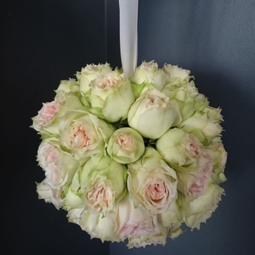 Bridal bouquet with white roses